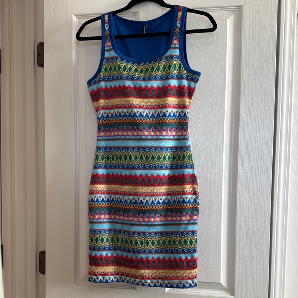 Colorful Striped Sleeveless Dress